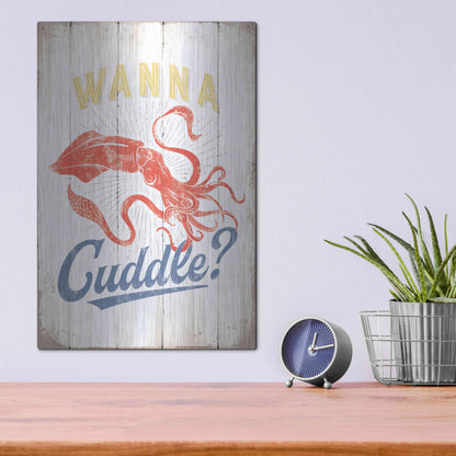 Luxe Metal Art 'Wanna Cuddle' by JJ Brando, Metal Wall Art,12x16