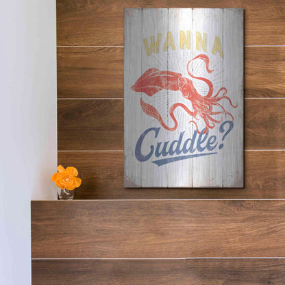 Luxe Metal Art 'Wanna Cuddle' by JJ Brando, Metal Wall Art,12x16