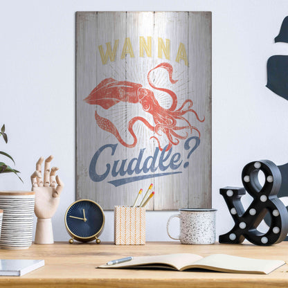 Luxe Metal Art 'Wanna Cuddle' by JJ Brando, Metal Wall Art,12x16