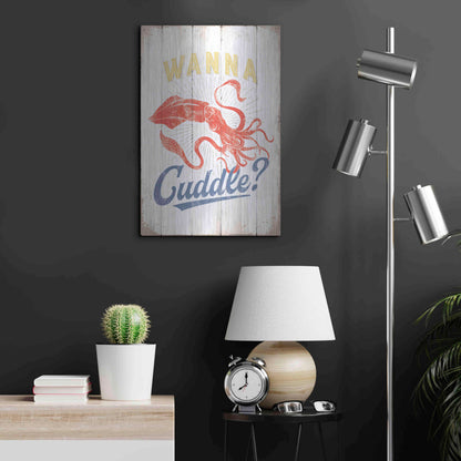 Luxe Metal Art 'Wanna Cuddle' by JJ Brando, Metal Wall Art,16x24
