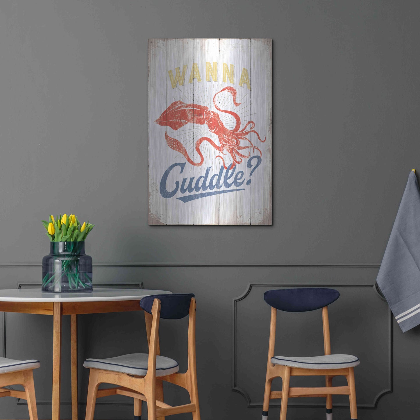 Luxe Metal Art 'Wanna Cuddle' by JJ Brando, Metal Wall Art,24x36