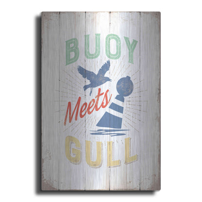 Luxe Metal Art 'Buoy Meets Gull' by JJ Brando, Metal Wall Art