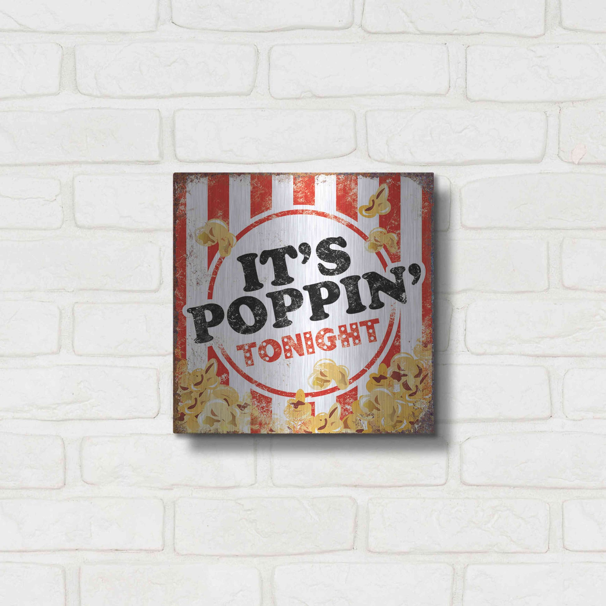 Luxe Metal Art 'It's Poppin' by JJ Brando, Metal Wall Art,12x12