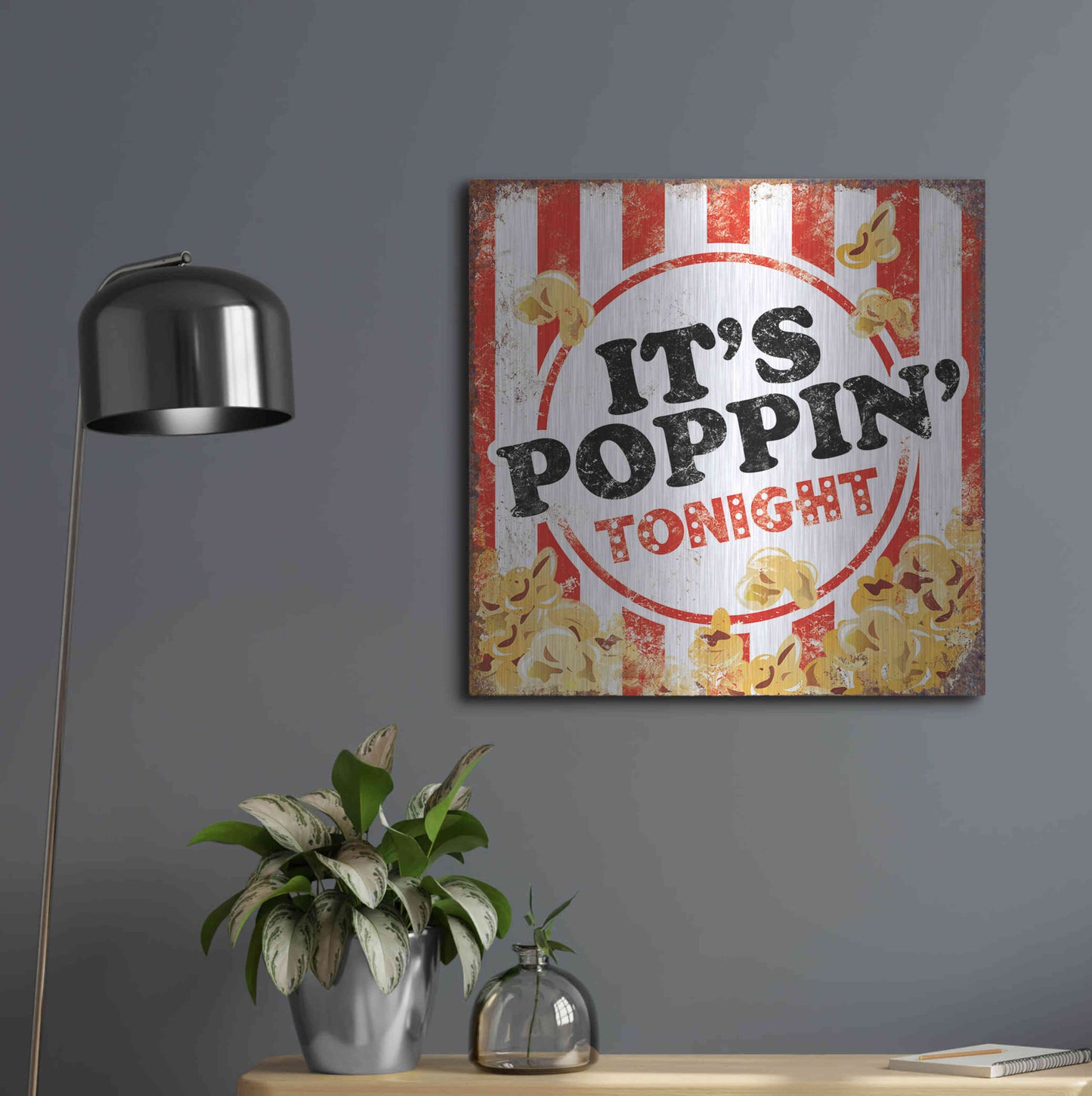 Luxe Metal Art 'It's Poppin' by JJ Brando, Metal Wall Art,24x24