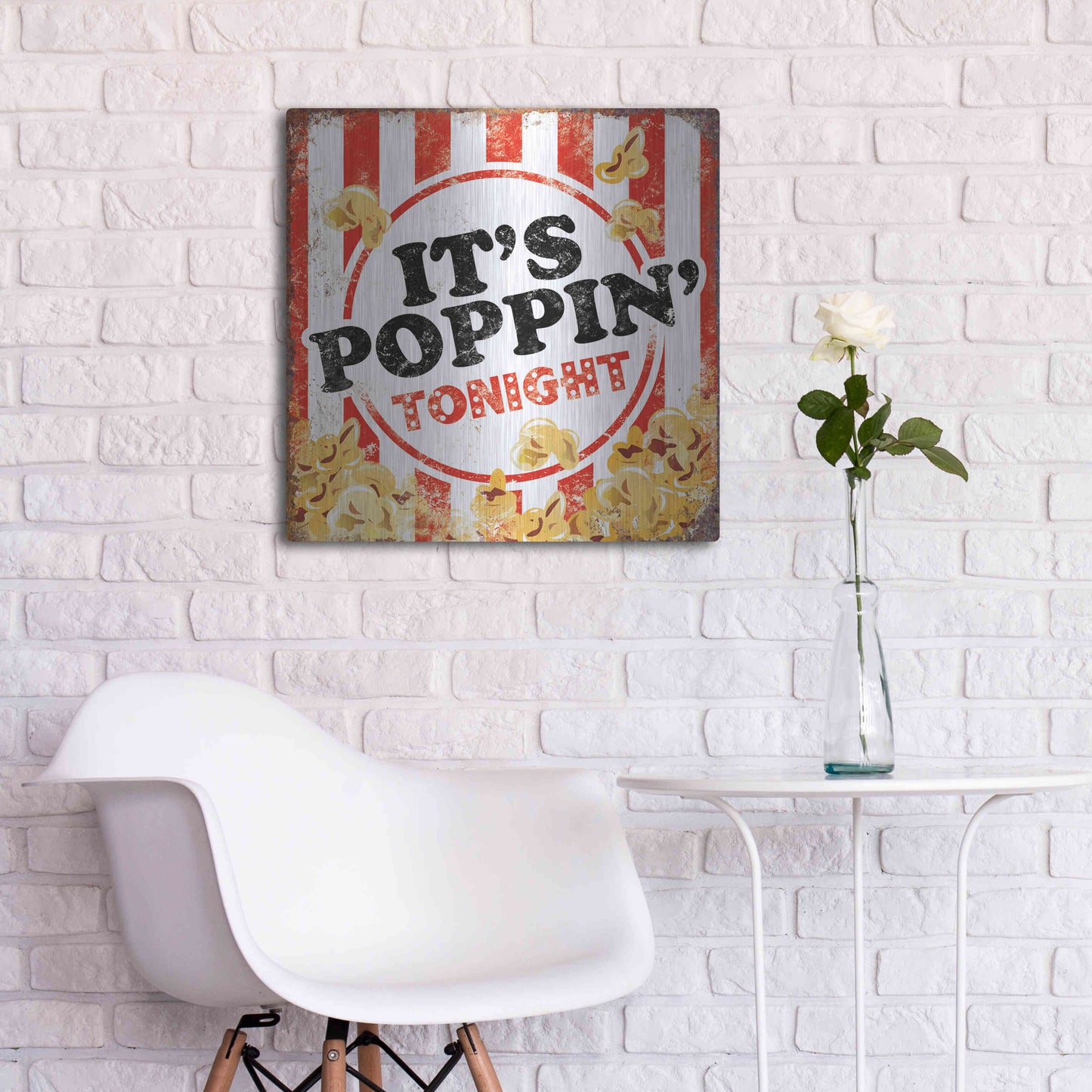Luxe Metal Art 'It's Poppin' by JJ Brando, Metal Wall Art,24x24