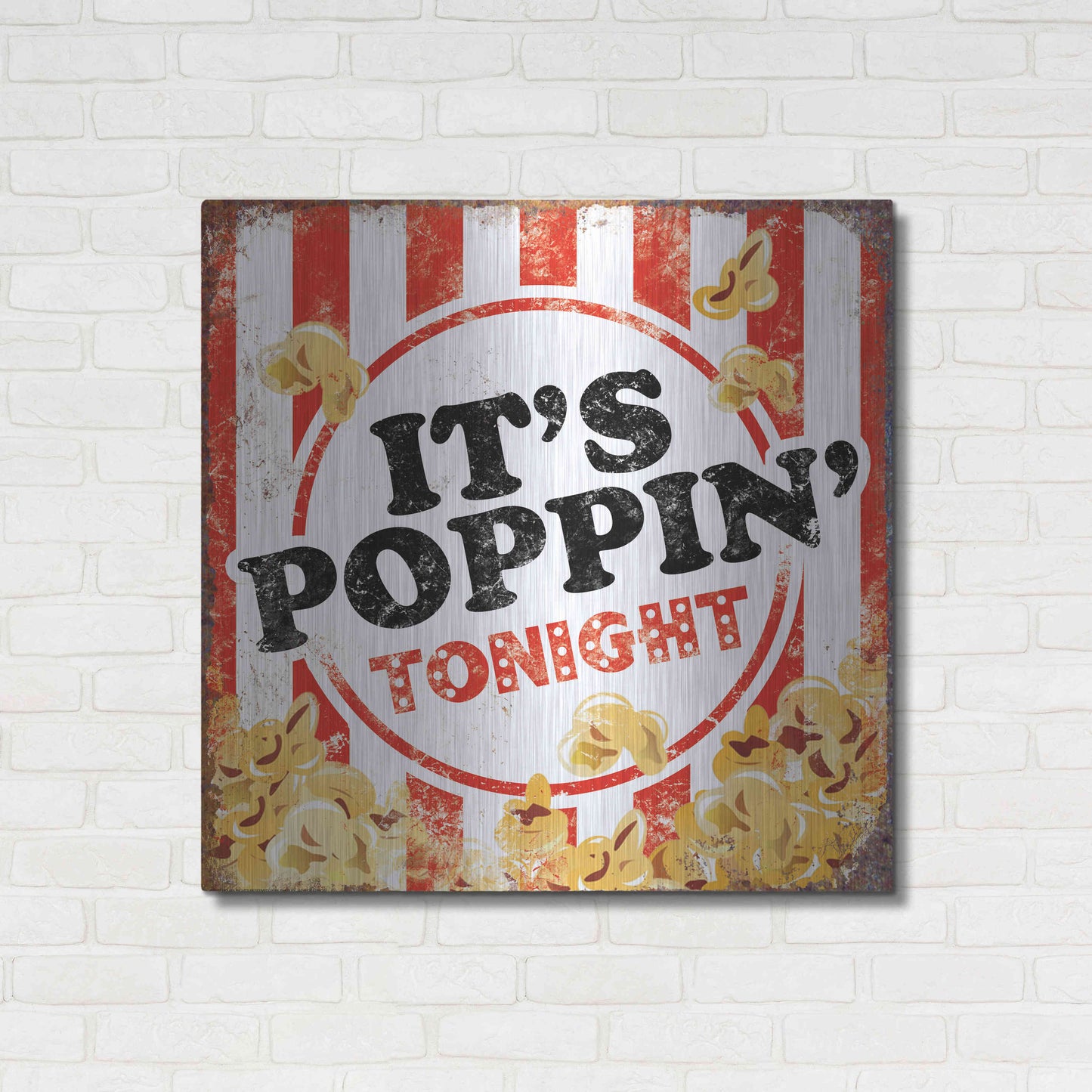 Luxe Metal Art 'It's Poppin' by JJ Brando, Metal Wall Art,36x36