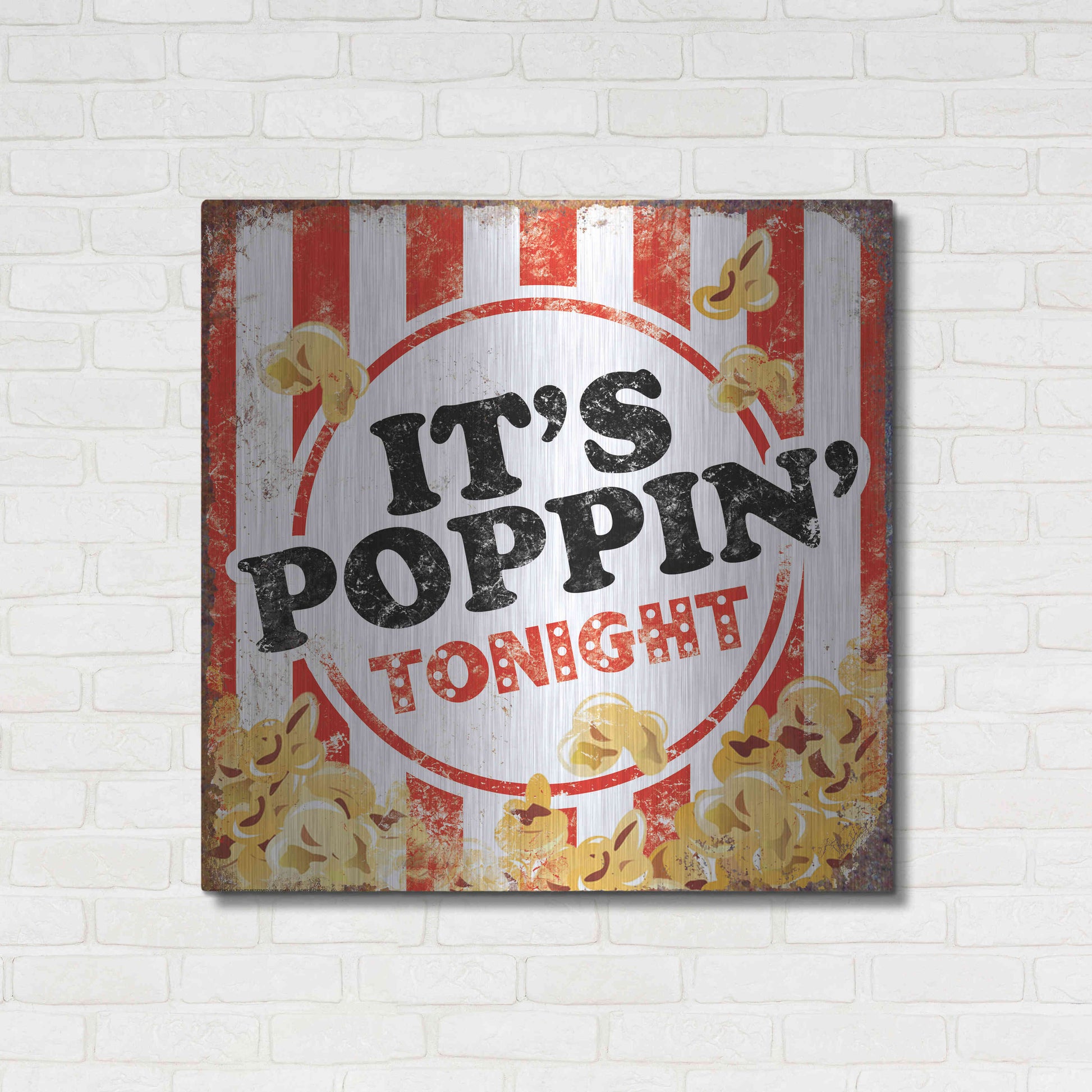 Luxe Metal Art 'It's Poppin' by JJ Brando, Metal Wall Art,36x36