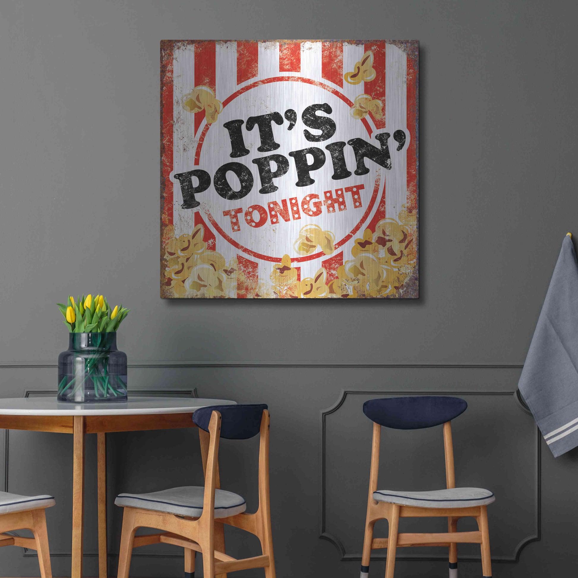 Luxe Metal Art 'It's Poppin' by JJ Brando, Metal Wall Art,36x36