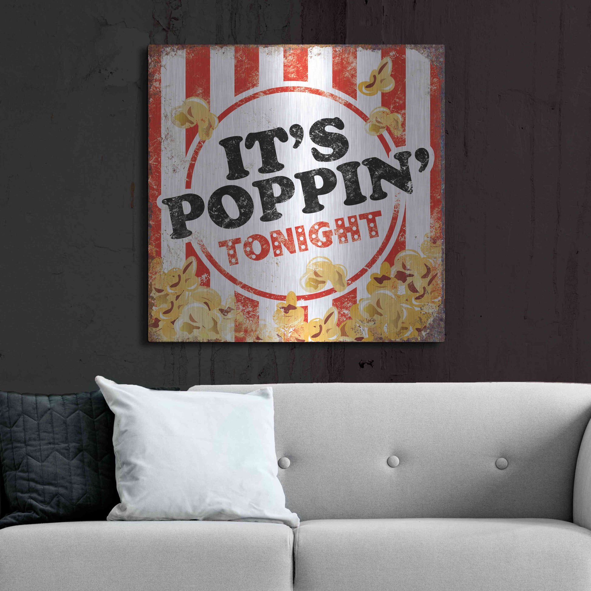 Luxe Metal Art 'It's Poppin' by JJ Brando, Metal Wall Art,36x36