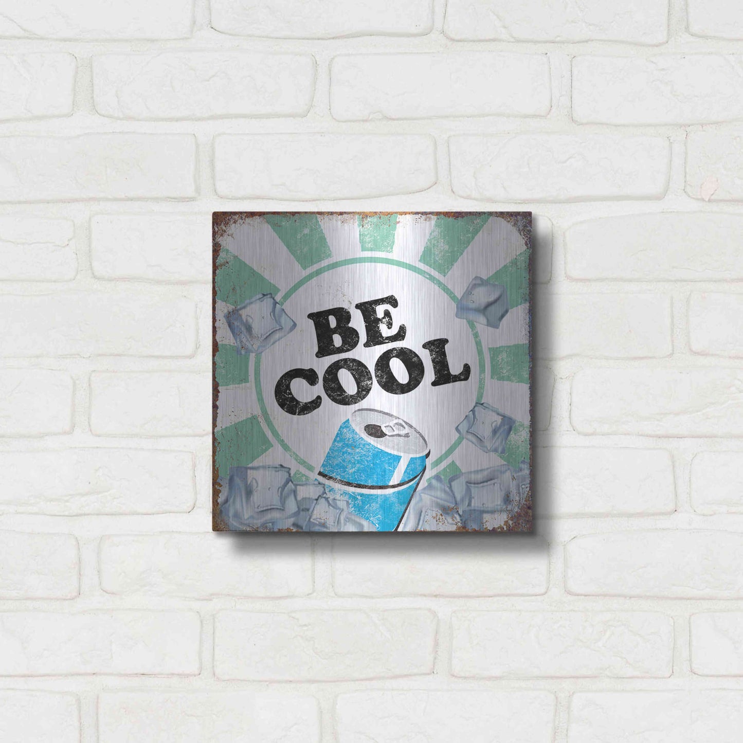 Luxe Metal Art 'Be Cool' by JJ Brando, Metal Wall Art,12x12