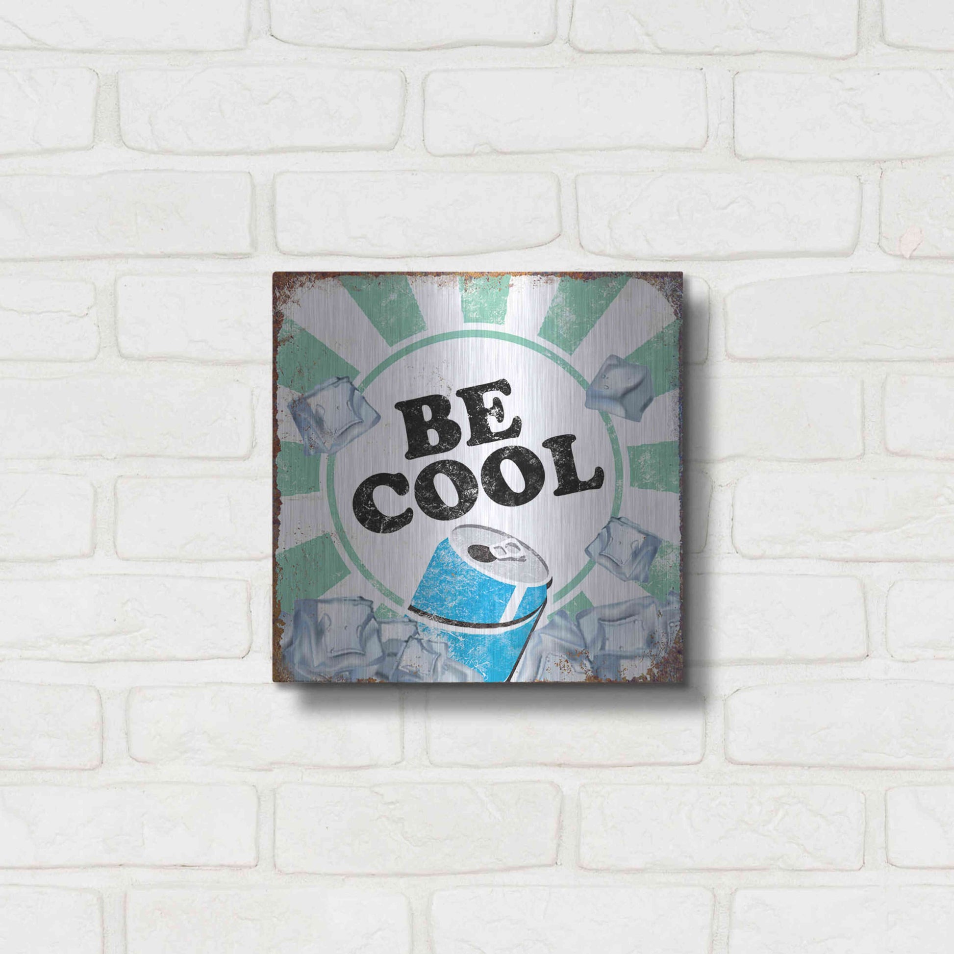 Luxe Metal Art 'Be Cool' by JJ Brando, Metal Wall Art,12x12