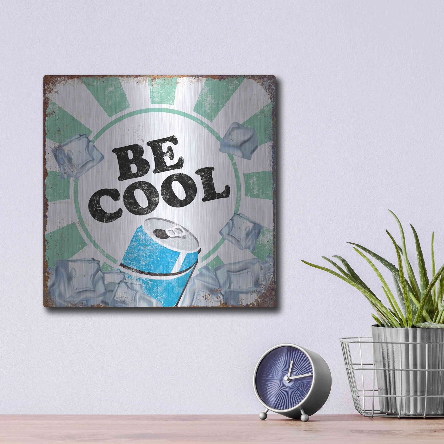 Luxe Metal Art 'Be Cool' by JJ Brando, Metal Wall Art,12x12