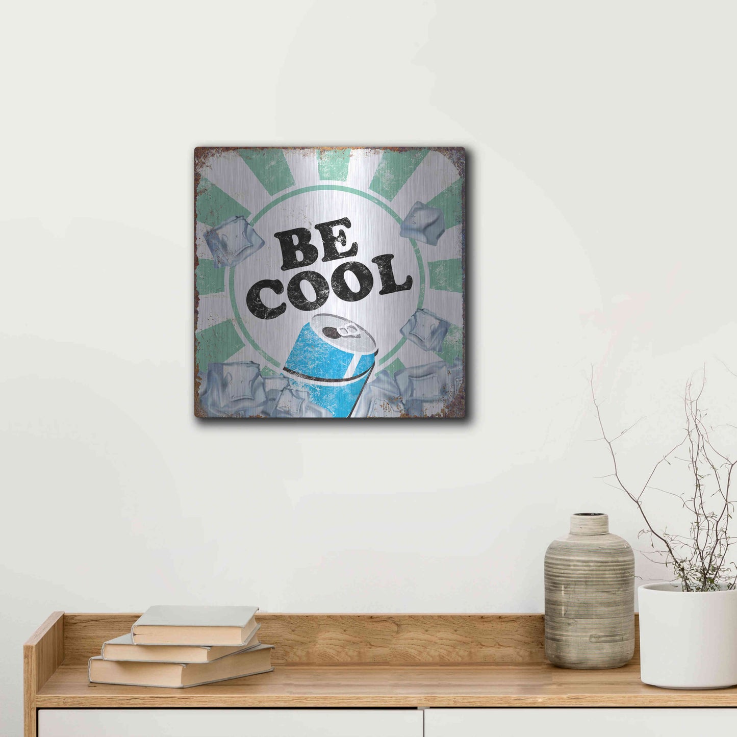 Luxe Metal Art 'Be Cool' by JJ Brando, Metal Wall Art,12x12