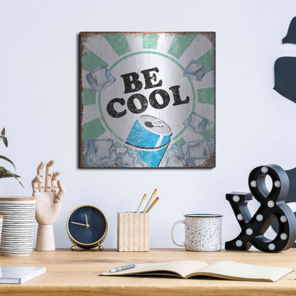 Luxe Metal Art 'Be Cool' by JJ Brando, Metal Wall Art,12x12