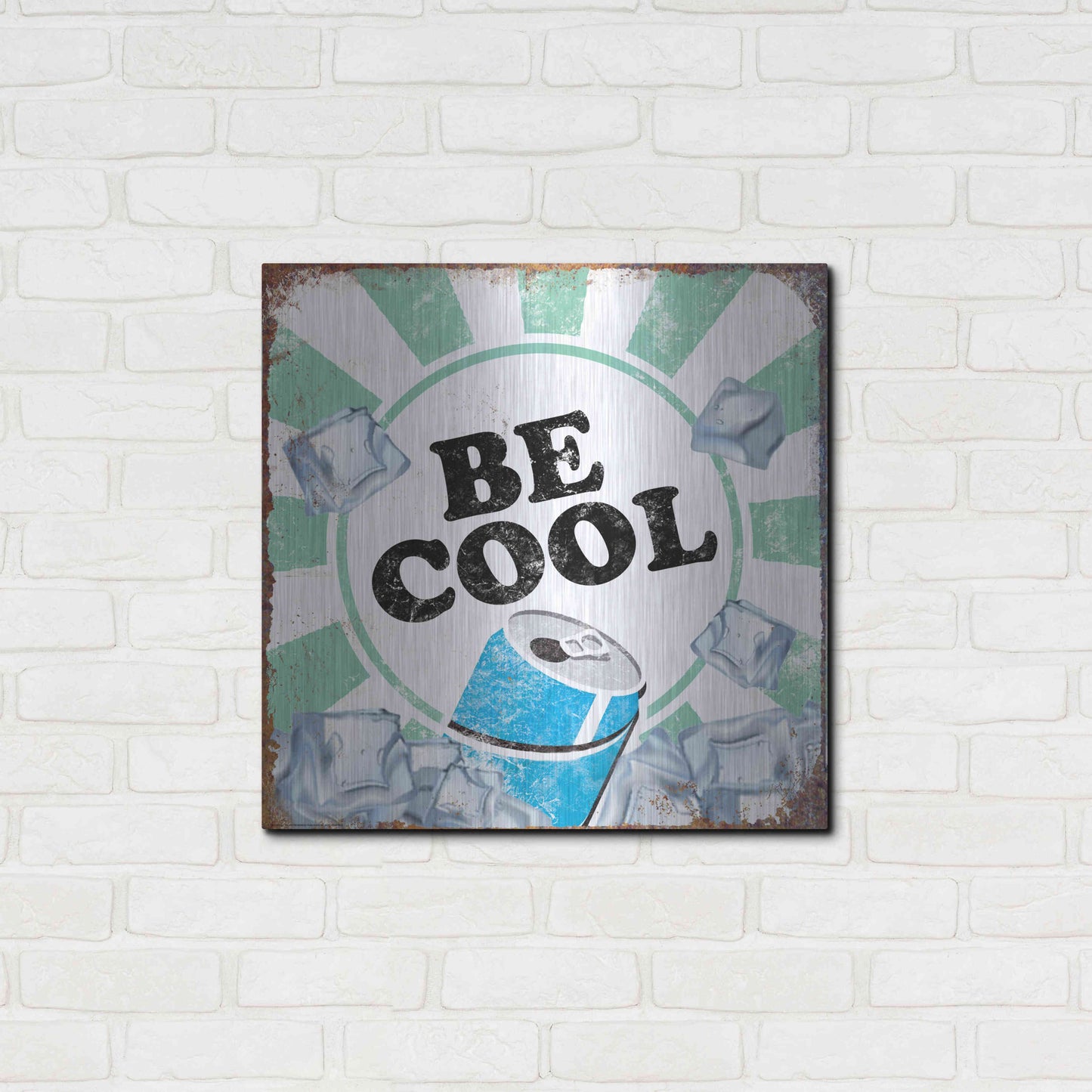 Luxe Metal Art 'Be Cool' by JJ Brando, Metal Wall Art,24x24