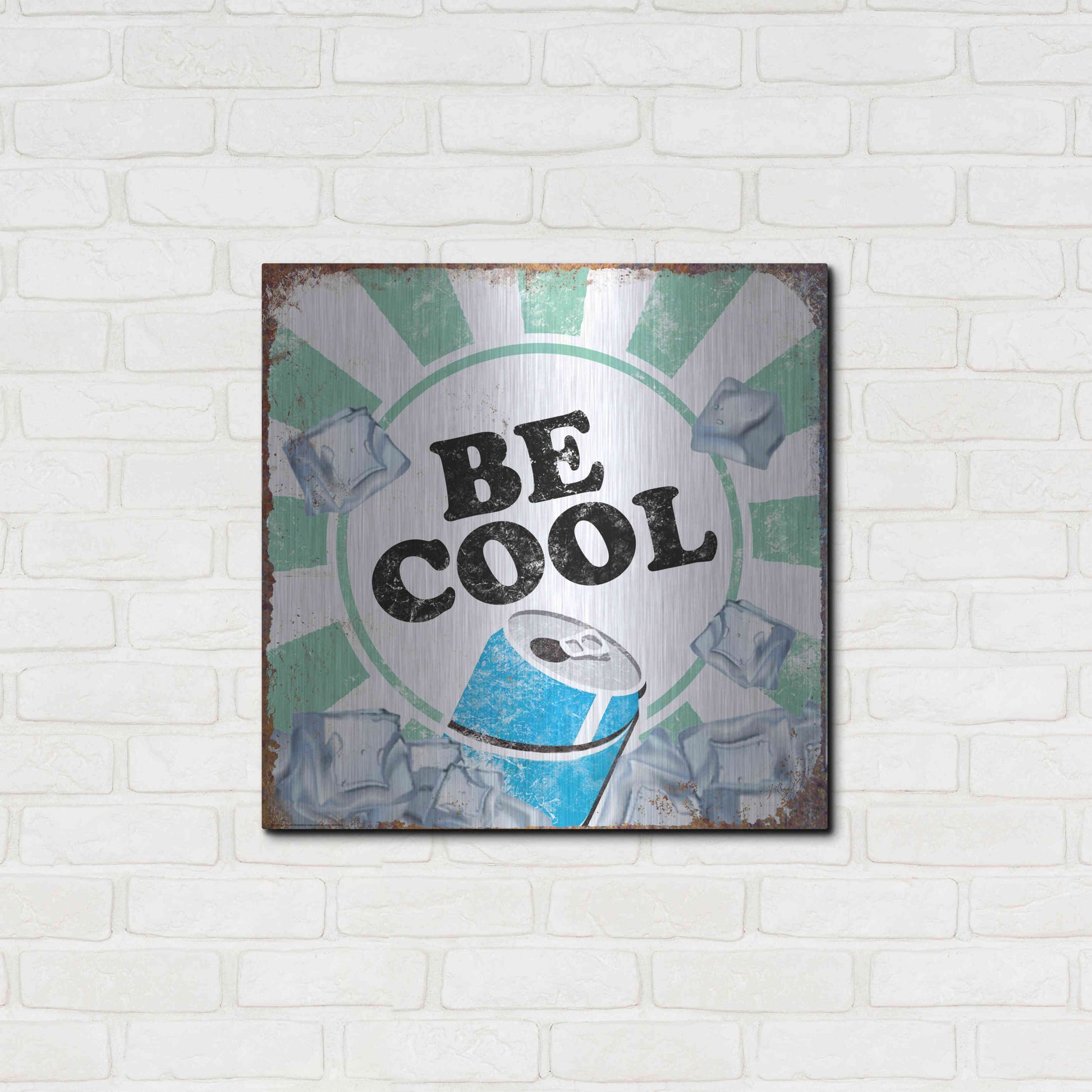 Luxe Metal Art 'Be Cool' by JJ Brando, Metal Wall Art,24x24