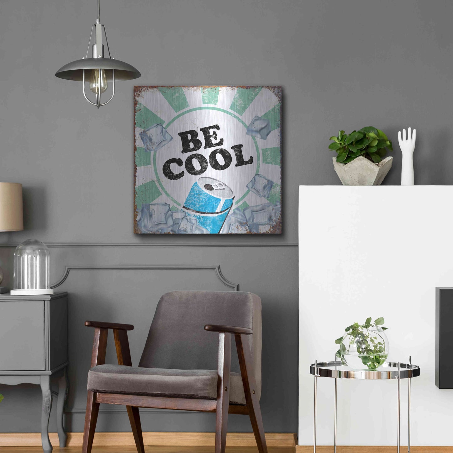 Luxe Metal Art 'Be Cool' by JJ Brando, Metal Wall Art,24x24