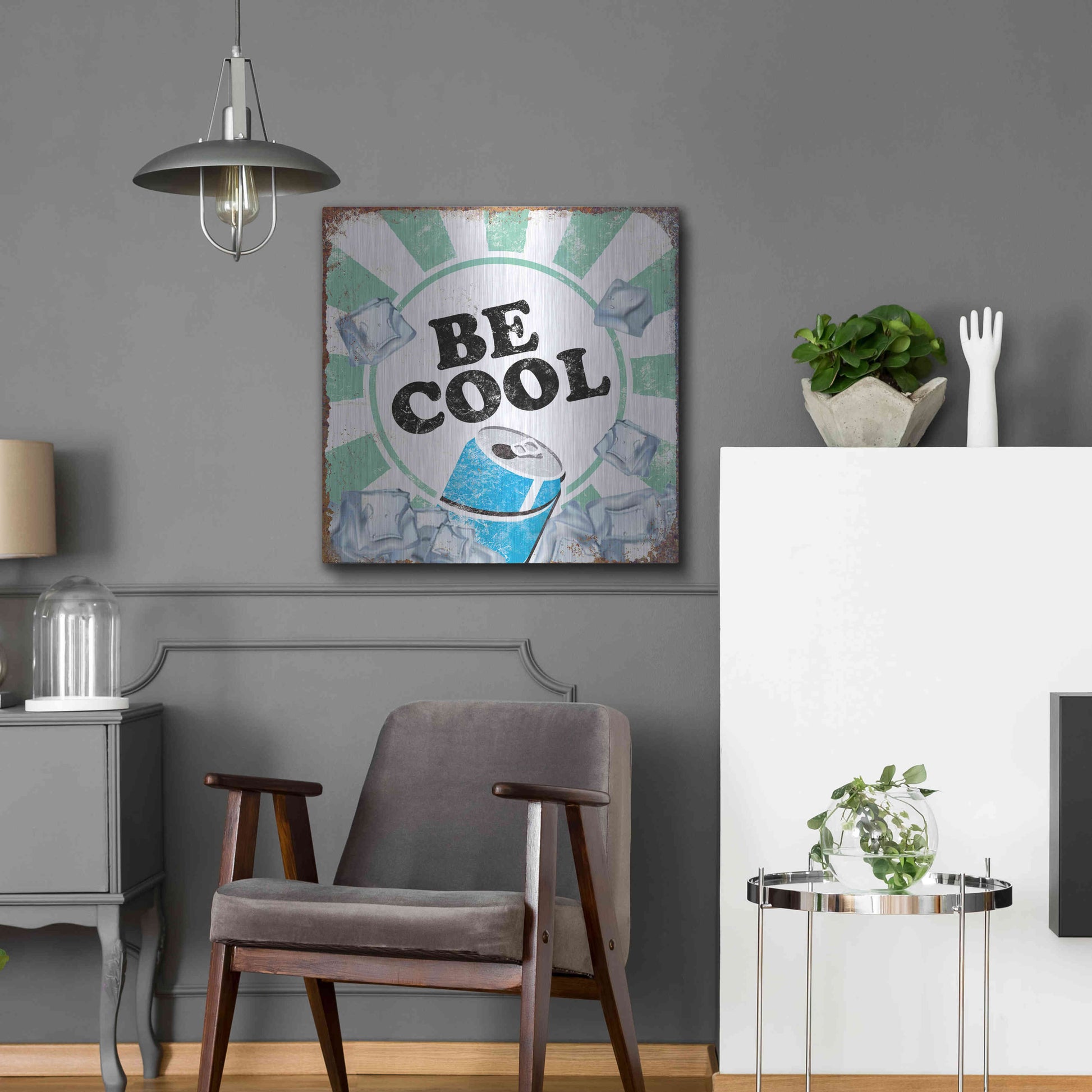 Luxe Metal Art 'Be Cool' by JJ Brando, Metal Wall Art,24x24