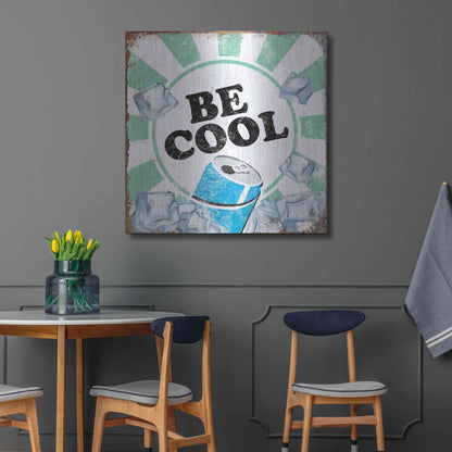 Luxe Metal Art 'Be Cool' by JJ Brando, Metal Wall Art,36x36