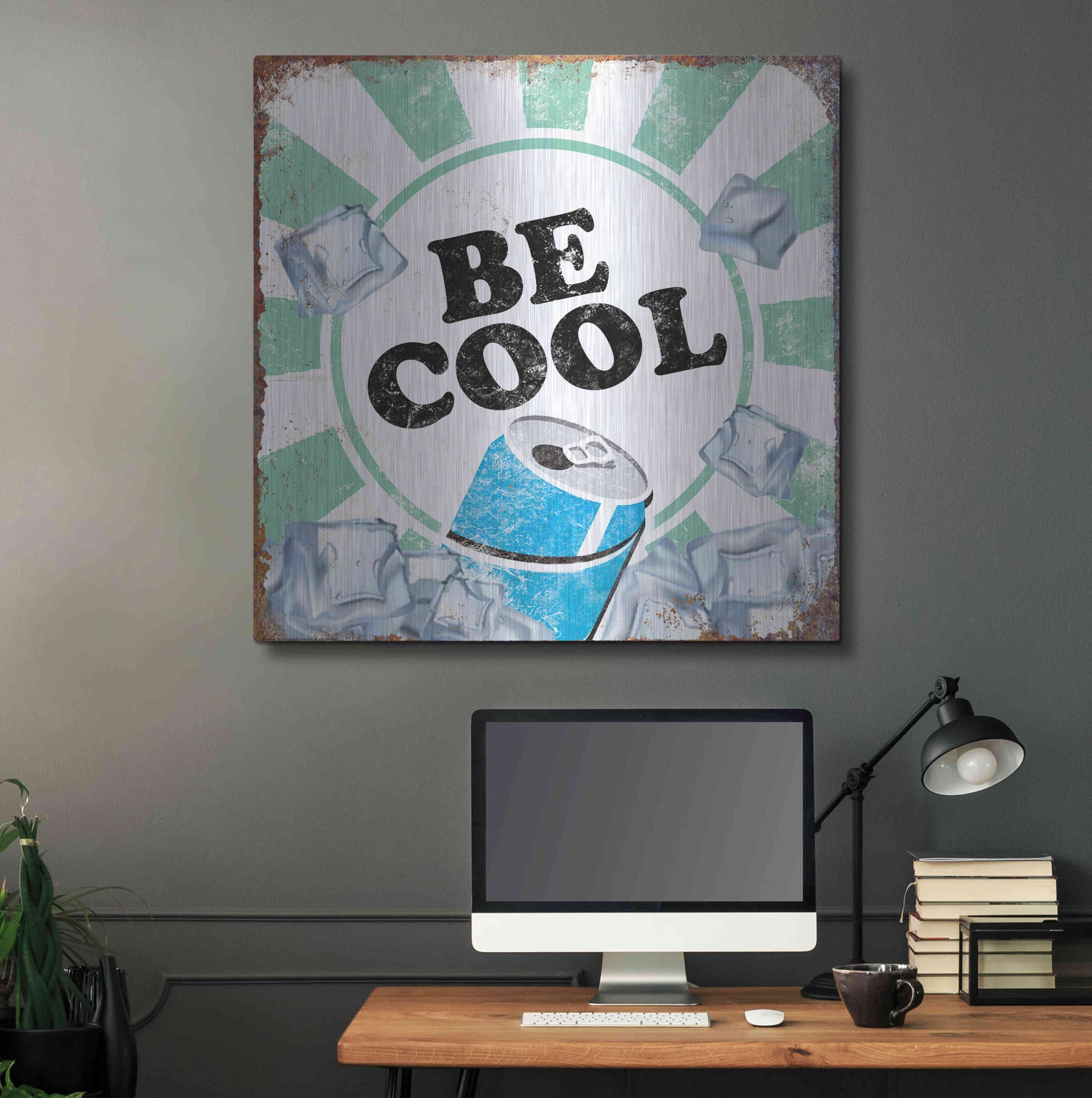 Luxe Metal Art 'Be Cool' by JJ Brando, Metal Wall Art,36x36