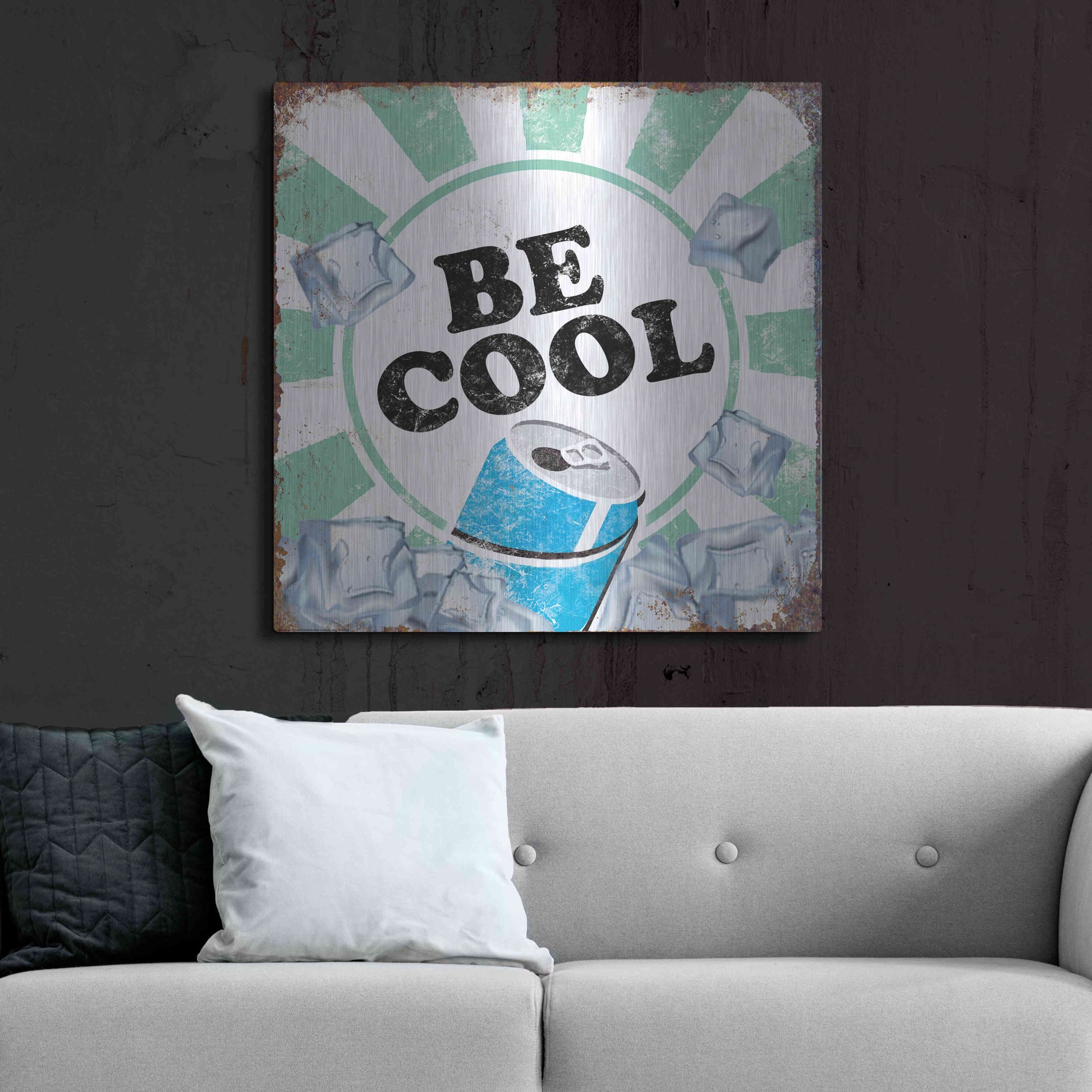 Luxe Metal Art 'Be Cool' by JJ Brando, Metal Wall Art,36x36