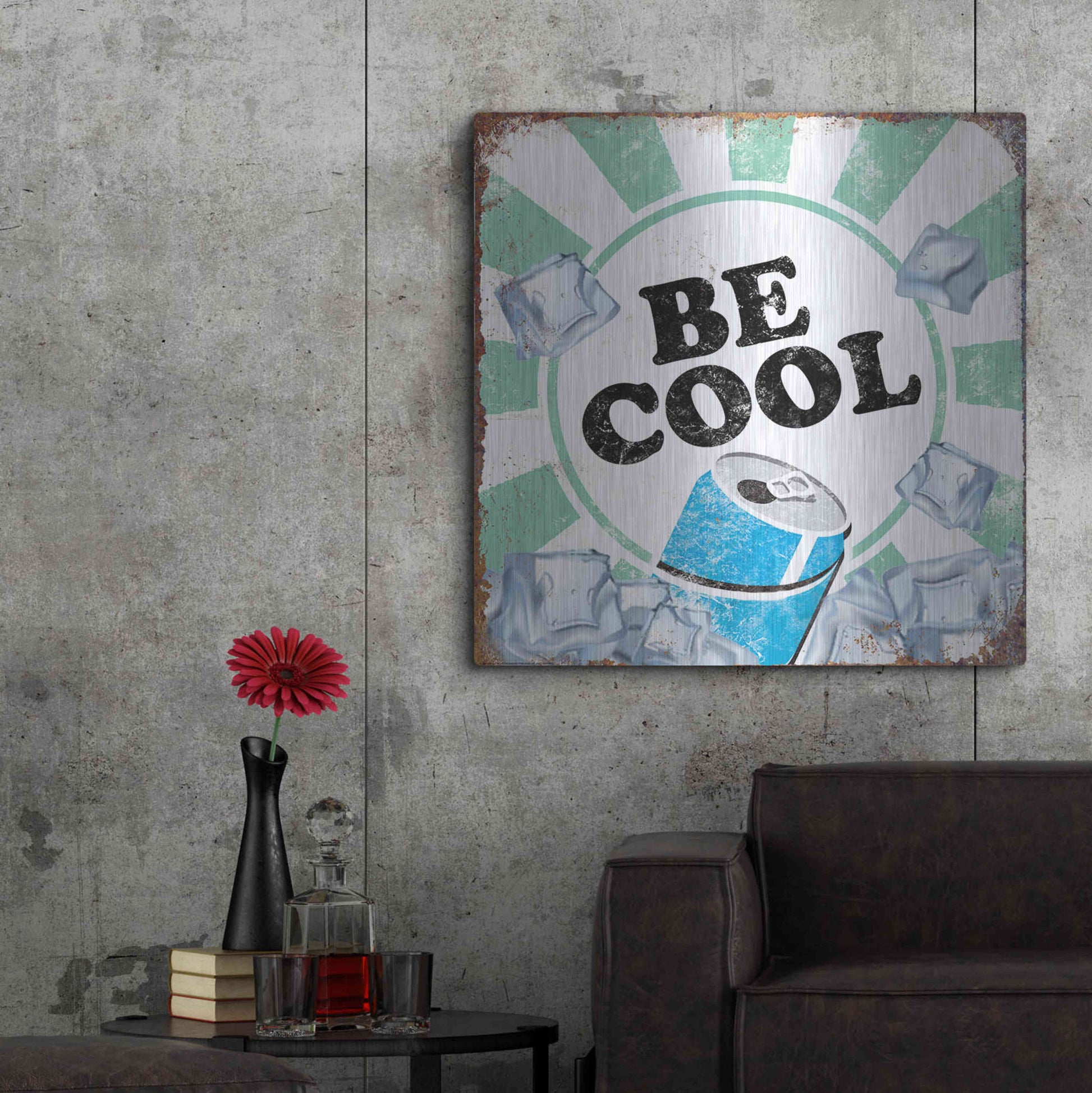 Luxe Metal Art 'Be Cool' by JJ Brando, Metal Wall Art,36x36