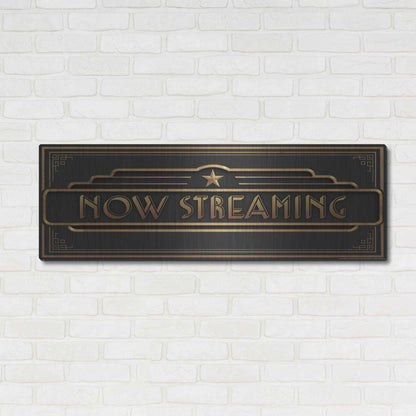 Luxe Metal Art 'Now Streaming' by JJ Brando, Metal Wall Art,48x16