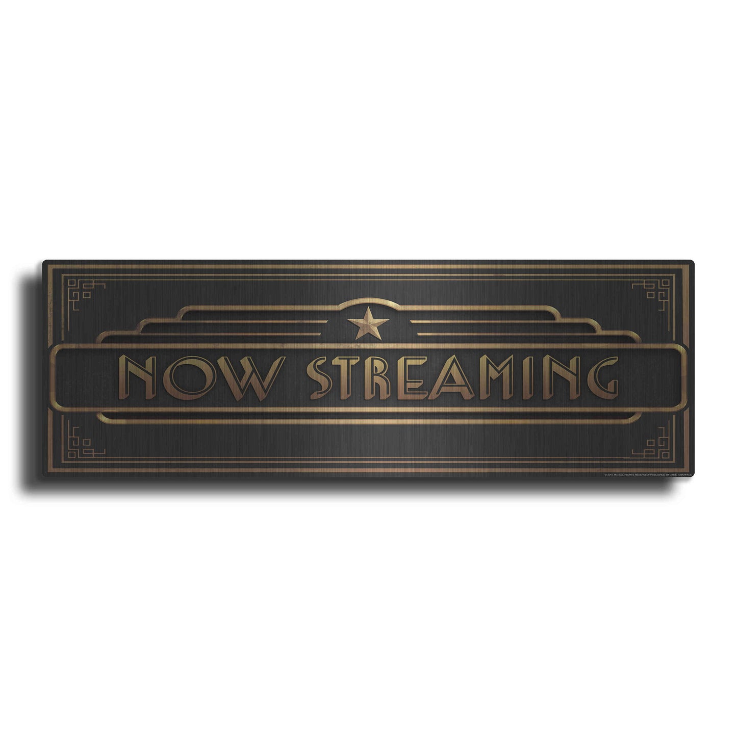 Luxe Metal Art 'Now Streaming' by JJ Brando, Metal Wall Art