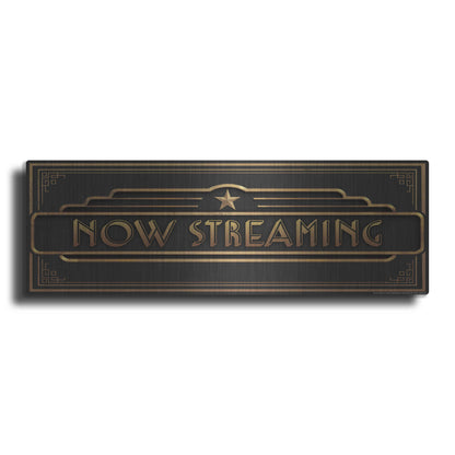 Luxe Metal Art 'Now Streaming' by JJ Brando, Metal Wall Art