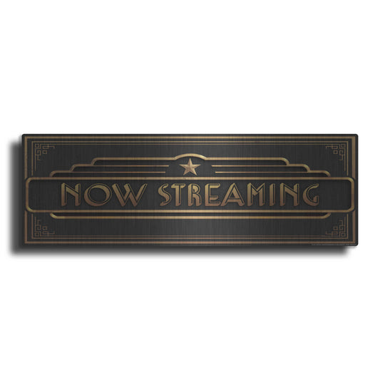 Luxe Metal Art 'Now Streaming' by JJ Brando, Metal Wall Art