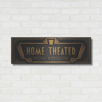 Luxe Metal Art 'Home Theater' by JJ Brando, Metal Wall Art,36x12