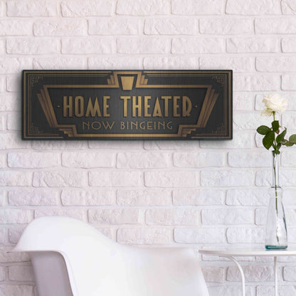 Luxe Metal Art 'Home Theater' by JJ Brando, Metal Wall Art,36x12