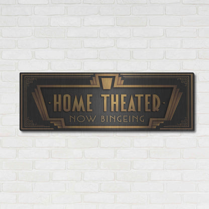 Luxe Metal Art 'Home Theater' by JJ Brando, Metal Wall Art,48x16