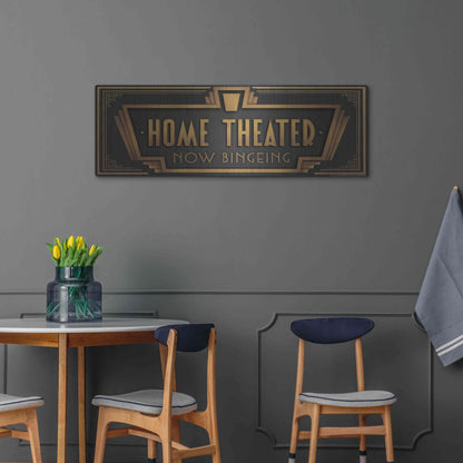Luxe Metal Art 'Home Theater' by JJ Brando, Metal Wall Art,48x16