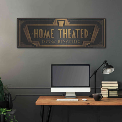 Luxe Metal Art 'Home Theater' by JJ Brando, Metal Wall Art,48x16