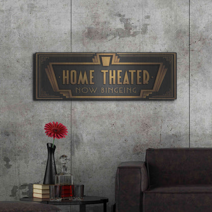 Luxe Metal Art 'Home Theater' by JJ Brando, Metal Wall Art,48x16