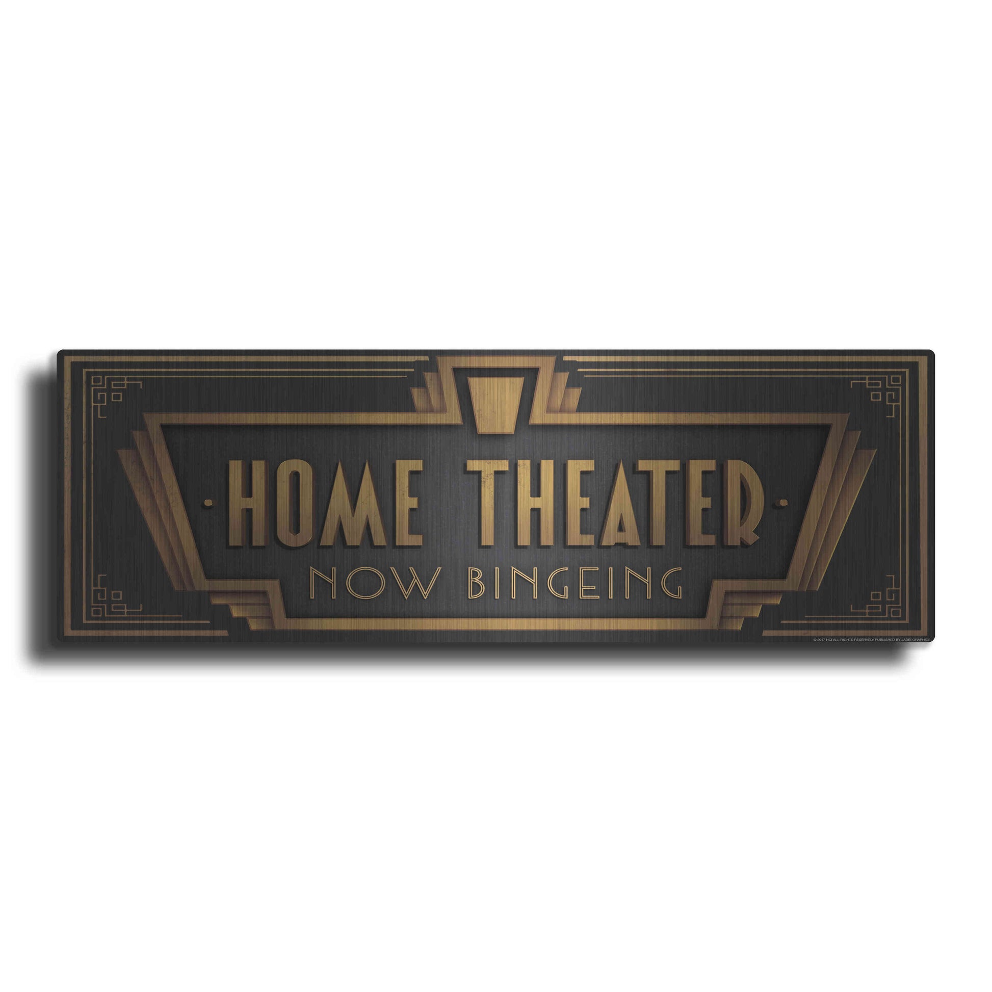 Luxe Metal Art 'Home Theater' by JJ Brando, Metal Wall Art
