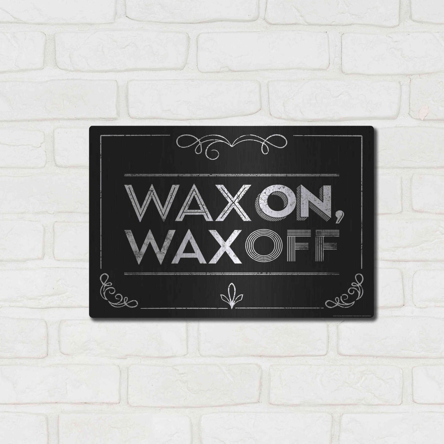 Luxe Metal Art 'Wax On' by JJ Brando, Metal Wall Art,16x12