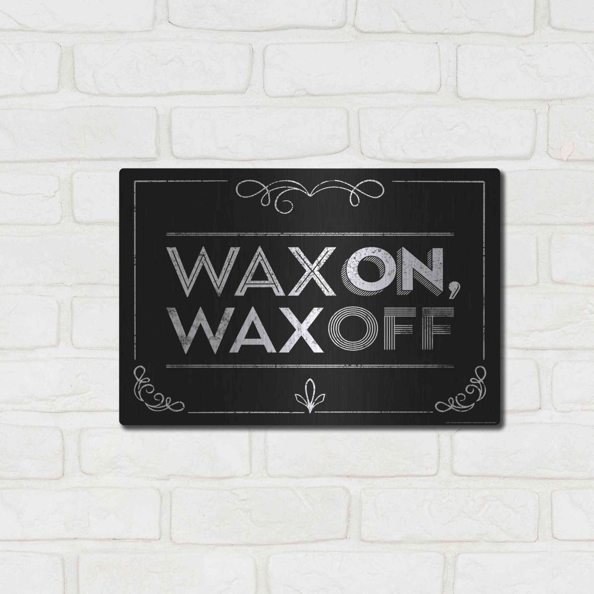 Luxe Metal Art 'Wax On' by JJ Brando, Metal Wall Art,16x12