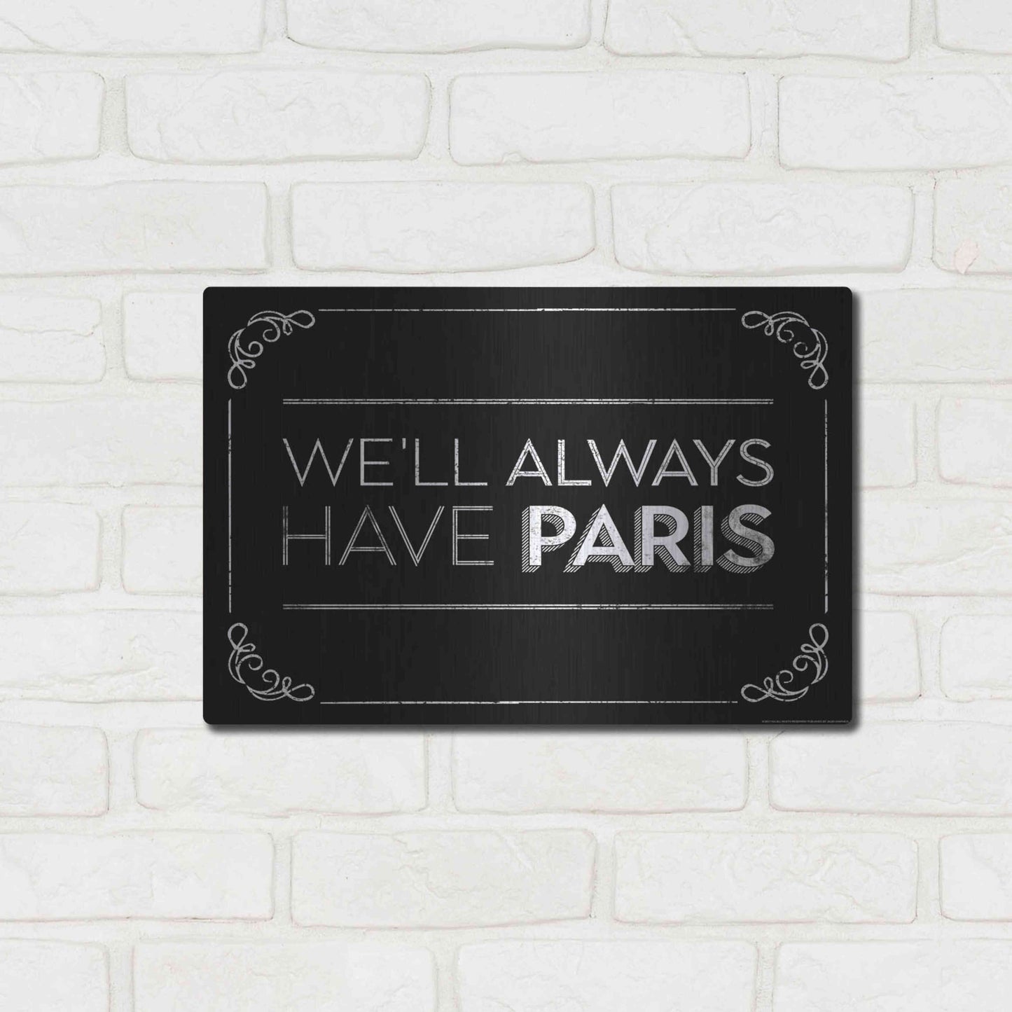 Luxe Metal Art 'Have Paris' by JJ Brando, Metal Wall Art,16x12