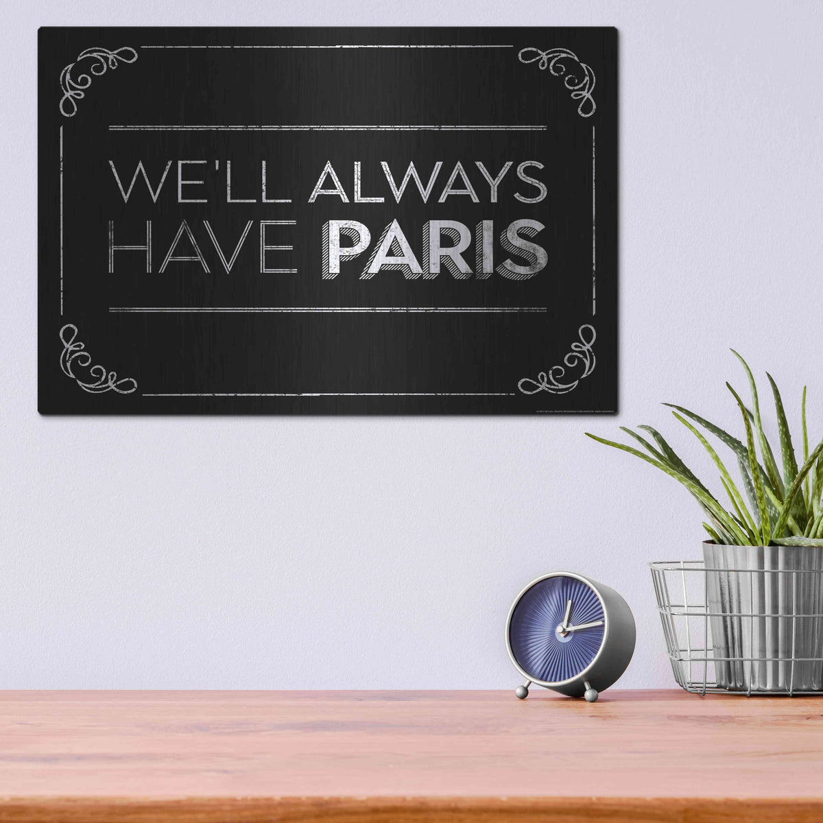 Luxe Metal Art 'Have Paris' by JJ Brando, Metal Wall Art,16x12