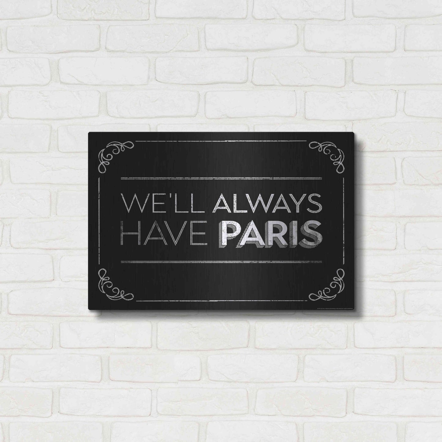 Luxe Metal Art 'Have Paris' by JJ Brando, Metal Wall Art,24x16