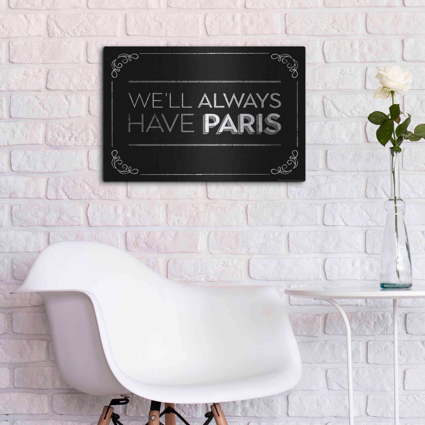 Luxe Metal Art 'Have Paris' by JJ Brando, Metal Wall Art,24x16