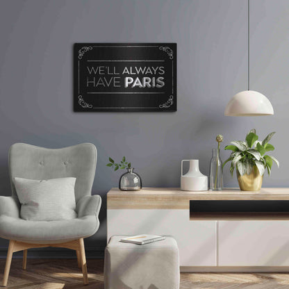 Luxe Metal Art 'Have Paris' by JJ Brando, Metal Wall Art,24x16