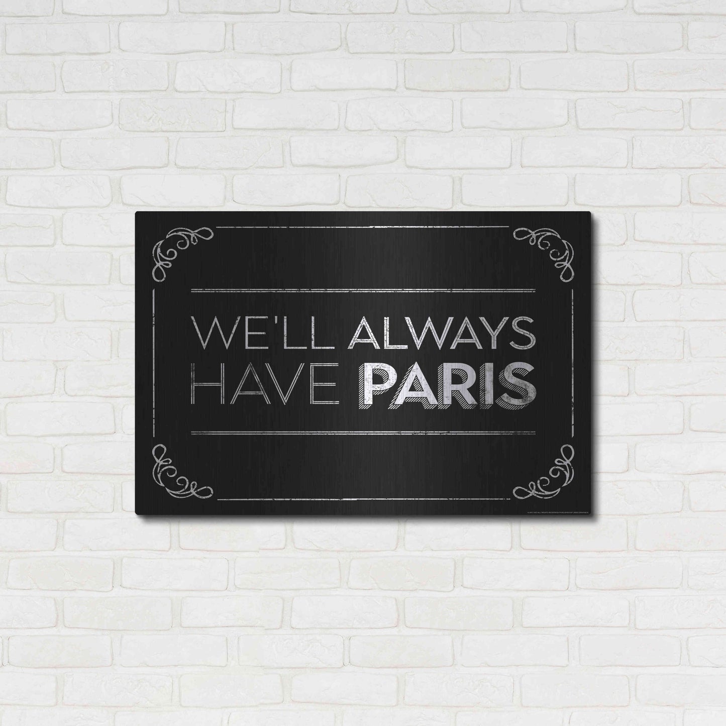 Luxe Metal Art 'Have Paris' by JJ Brando, Metal Wall Art,36x24