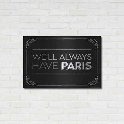 Luxe Metal Art 'Have Paris' by JJ Brando, Metal Wall Art,36x24
