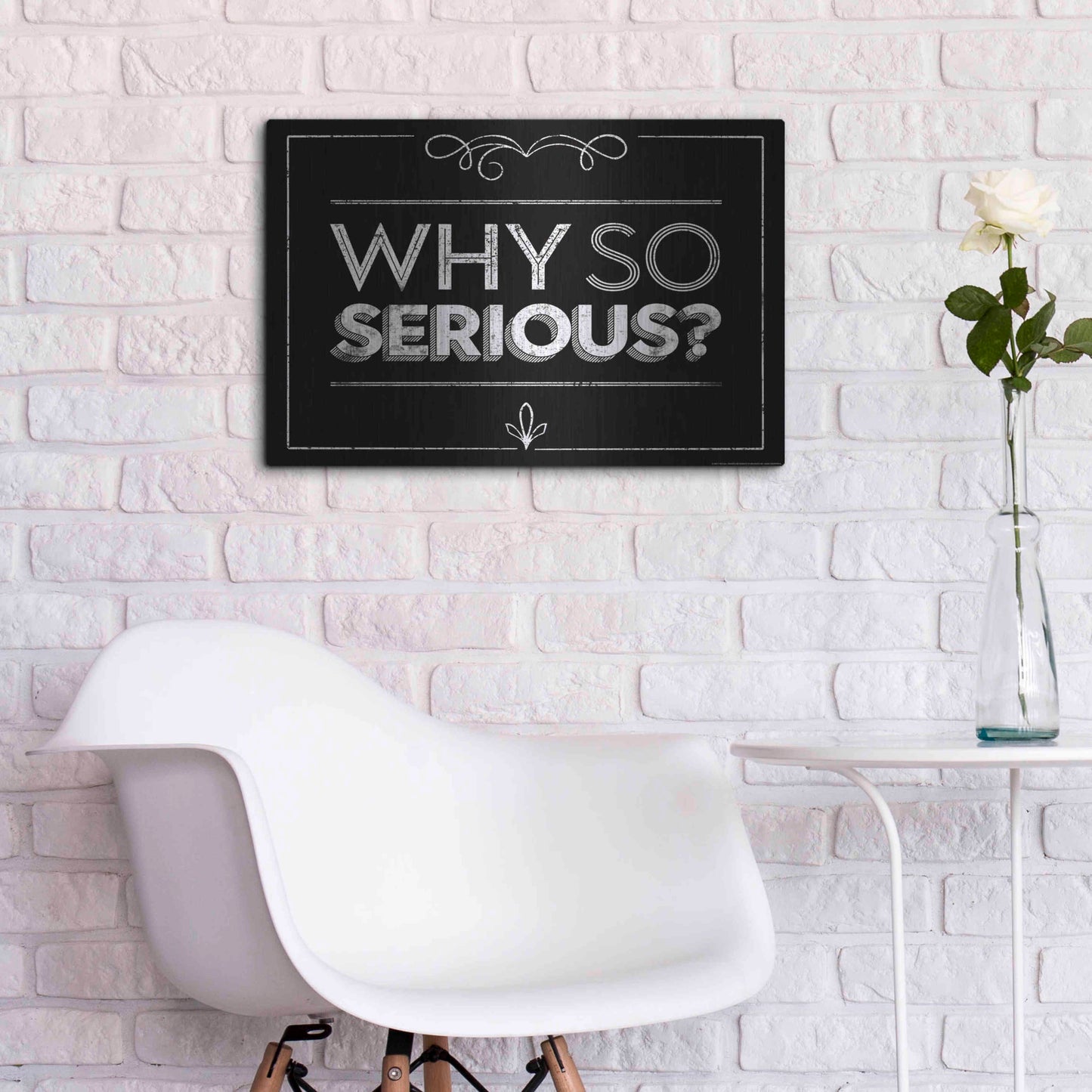 Luxe Metal Art 'Why So Serious' by JJ Brando, Metal Wall Art,24x16