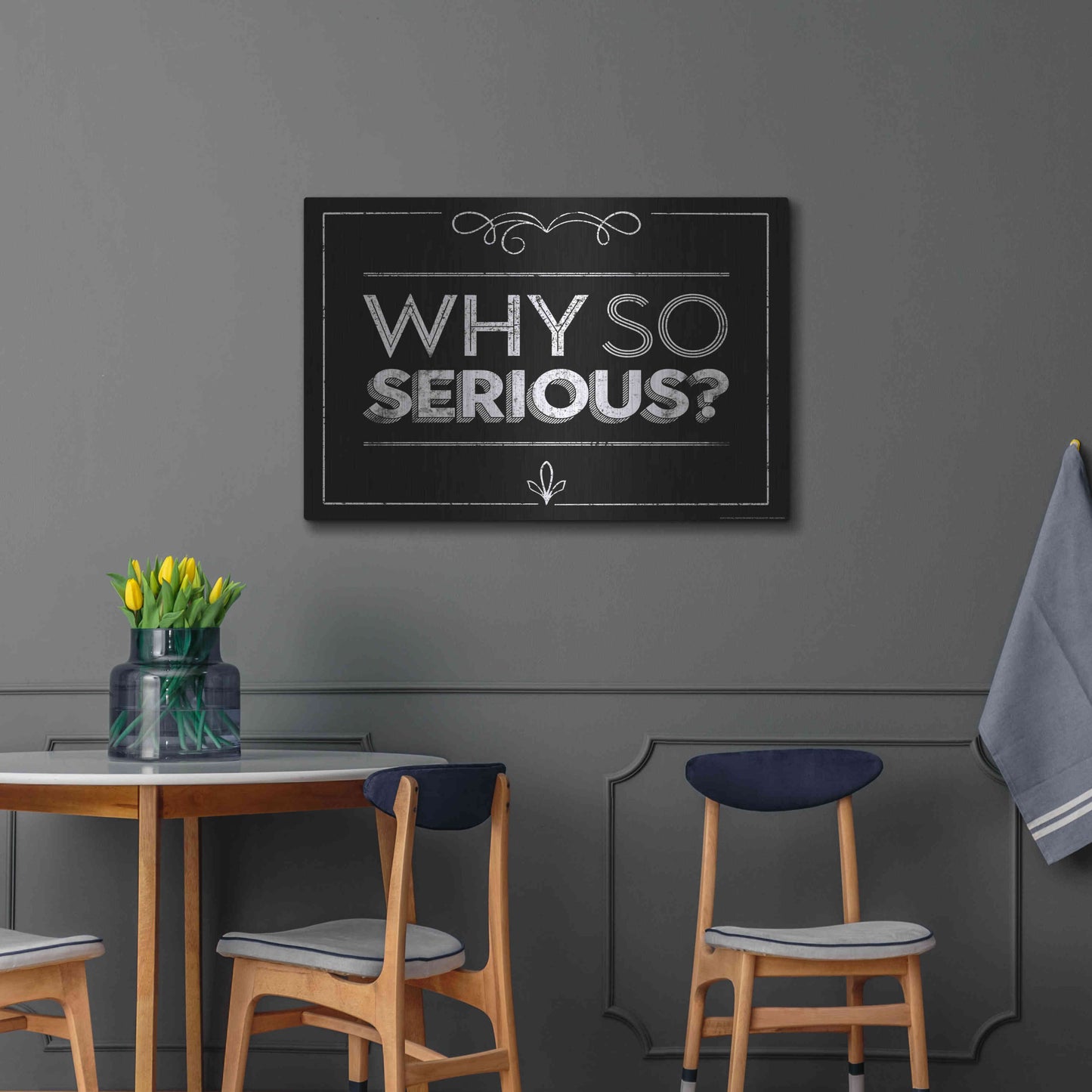 Luxe Metal Art 'Why So Serious' by JJ Brando, Metal Wall Art,36x24