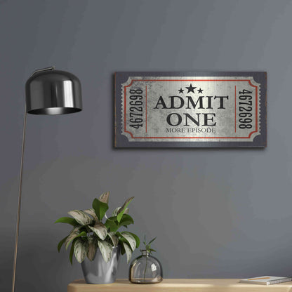 Luxe Metal Art 'Admit One' by JJ Brando, Metal Wall Art,24x12