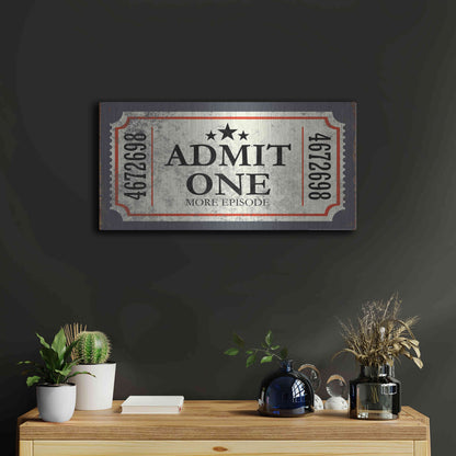 Luxe Metal Art 'Admit One' by JJ Brando, Metal Wall Art,24x12